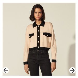 SANDRO NWT Cropped Sweater Jacket w/ Fun buttons!!